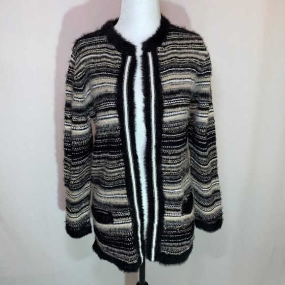𝅺Olsen Europe Chunky Knit Sweater Casual Striped Cardigan Size XS - Picture 8 of 8
